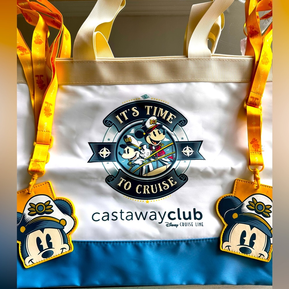 Disney Cruise Lines Castaway Club Tote + Bonus: Sailor Mickey badge/ID holders